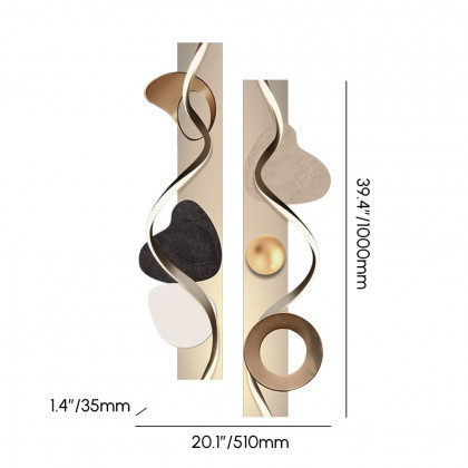 HMR - 39.4" Modern Abstract Geometric Multi-color Acrylic Wall Art with LED Backlighting