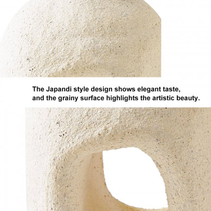 HMR - 2 Pieces Khaki Resin Flower Vase Set Japandi Abstract Decor Art Living Room Bedroom