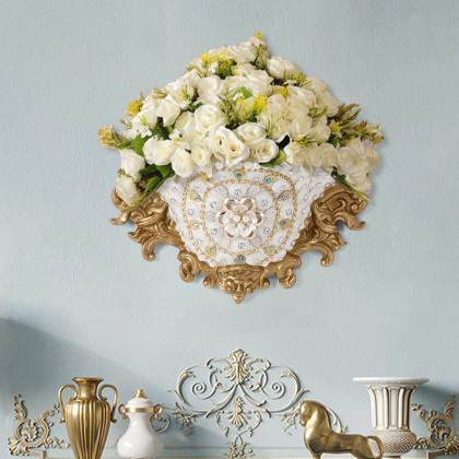 HMR - Shinely 11.2" European Retro Resin Wall Mount Flower Vase Decor Art Living Dining Room