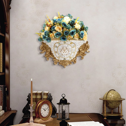 HMR - Shinely 11.2" European Retro Resin Wall Mount Flower Vase Decor Art Living Dining Room