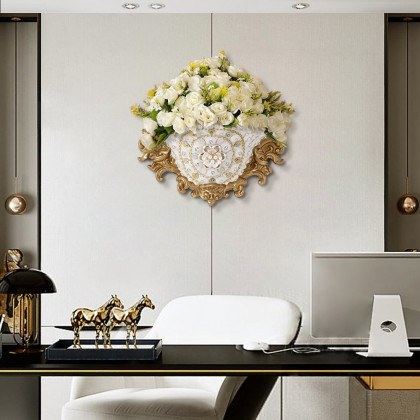 HMR - Shinely 11.2" European Retro Resin Wall Mount Flower Vase Decor Art Living Dining Room