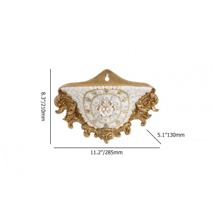 HMR - Shinely 11.2" European Retro Resin Wall Mount Flower Vase Decor Art Living Dining Room
