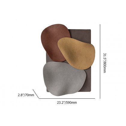 HMR - 31.5" Large 3D Abstract & Geometric Metal Wall Decor Art for Living Room Bedroom