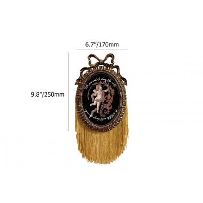 HMR - 5" x 7" Retro Gold Distressed Engraved Picture Frame Tassel Wall-mounted Photo Frame