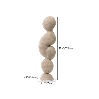 HMR - Modern Resin Abstract Sculpture Art Home Decorative Figurine Desk Decor in Off White