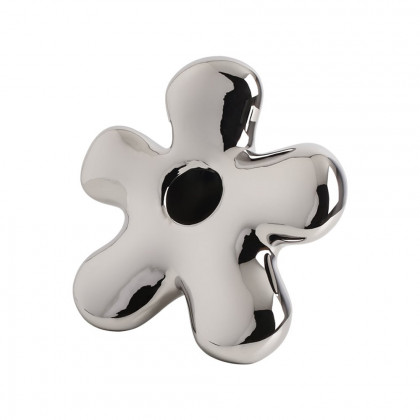HMR - Modern Silver Ceramic Flower Shape Table Vase Home Decorative Object Art for Living Room