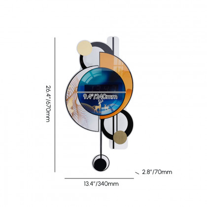 HMR - 26.4"LED Silent Wall Clock Multi-function Display Voice-Activated Wall Clock