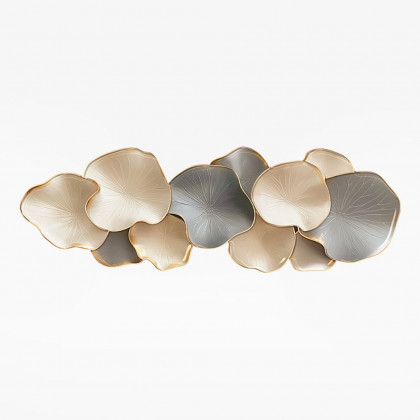 HMR - Textured Design Wall Decor in White and Gray with LED Light