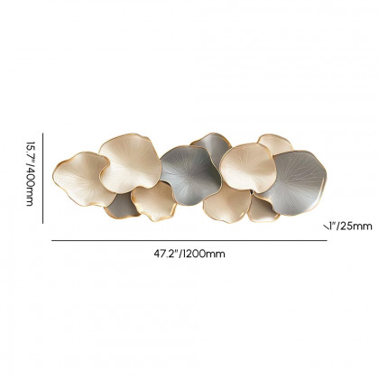 HMR - Textured Design Wall Decor in White and Gray with LED Light