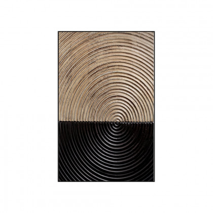 HMR - Modern Wall Decor for Living Room Abstract Print Art with Frame in Natural & Black