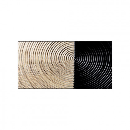 HMR - Modern Wall Decor for Living Room Abstract Print Art with Frame in Natural & Black