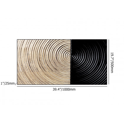 HMR - Modern Wall Decor for Living Room Abstract Print Art with Frame in Natural & Black