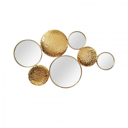HMR - 47.2" Gold Wall Decorative Mirror Set Creative Round Mirror Wall Hanging Decoration