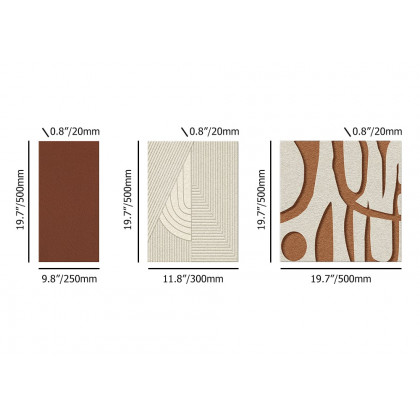 HMR - 3 Pieces Japandi Abstract 3D Geometric Wall Decor Sculpture Art Set Living Room Bedroom