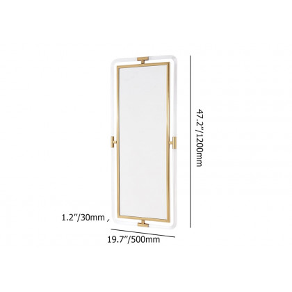 HMR - 47.2"Modern Gold Full Length Large Long Wall Mirror Decor Acrylic & Metal Frame