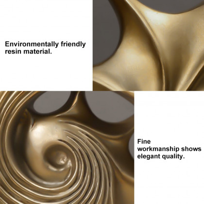 HMR - 15.9" Gold Shell Conch Sculpture Decor Art Modern Resin Figurine Statue Living Room