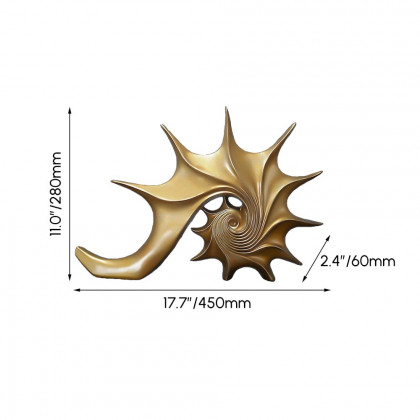 HMR - 15.9" Gold Shell Conch Sculpture Decor Art Modern Resin Figurine Statue Living Room