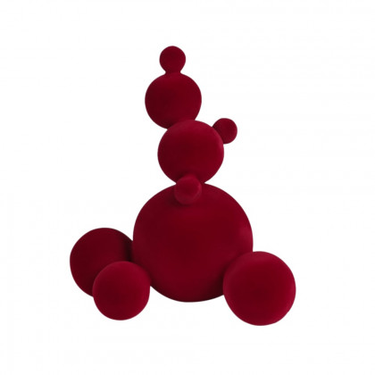 HMR - Abstract Accumulate Snowballs Snowman Sculpture Art Modern Resin Flocking Decor Wine Red
