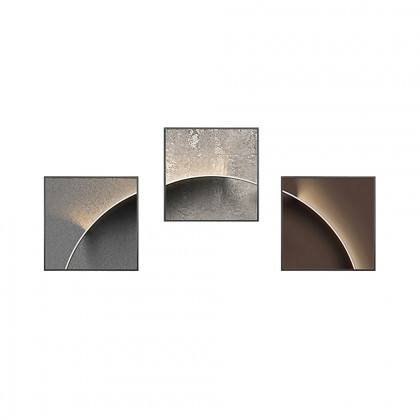 HMR - 3-Pieces Modern Abstract Wall Decor Set Square Canvas Print with Frame Living Room