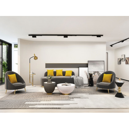 HMR - 3-Pieces Modern Abstract Wall Decor Set Square Canvas Print with Frame Living Room