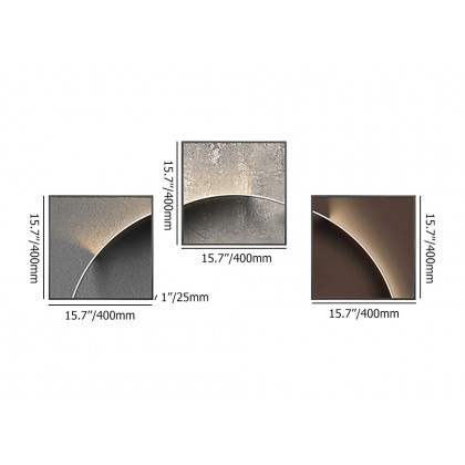 HMR - 3-Pieces Modern Abstract Wall Decor Set Square Canvas Print with Frame Living Room