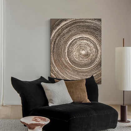 HMR - Japandi Wall Decor for Living Room Bedroom Home Geometry Art Painting in Brown