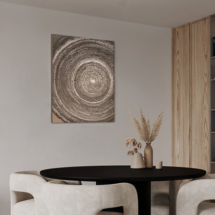 HMR - Japandi Wall Decor for Living Room Bedroom Home Geometry Art Painting in Brown