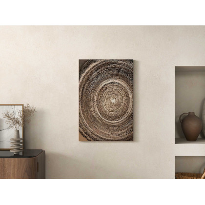 HMR - Japandi Wall Decor for Living Room Bedroom Home Geometry Art Painting in Brown
