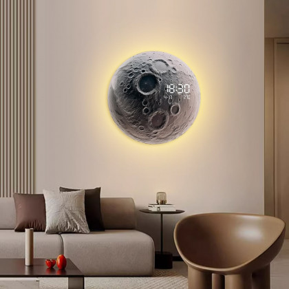 HMR - Modern and Unique LED Wall Clock Moon-inspired Home Decor