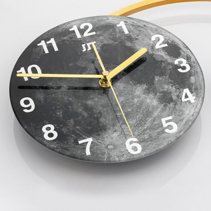 HMR - 20.5" Modern Astronaut Metal Acrylic Round Wall Clock with LED Lights
