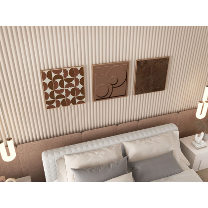 HMR - 3-Pieces Modern Square Wall Decor Set 20" x 20" Abstract Canvas Painting Art Living Room