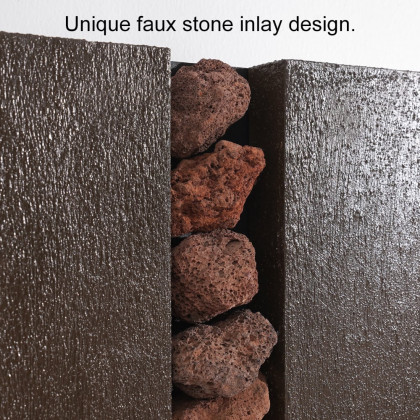 HMR - 2 Pieces Modern 23.6" Square Abstract Stone Wall Decor Art Set Living Room Bedroom