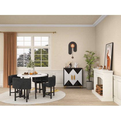 HMR - Modern Large Wall Clock Irregular Metal Oversized Decorative Wall Clocks in Black