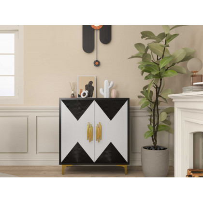 HMR - Modern Large Wall Clock Irregular Metal Oversized Decorative Wall Clocks in Black