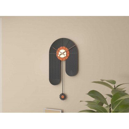 HMR - Modern Large Wall Clock Irregular Metal Oversized Decorative Wall Clocks in Black