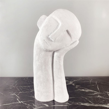 HMR - Modern Abstract White Resin Person Ornament Sculpture Home People Figurine Decor Art