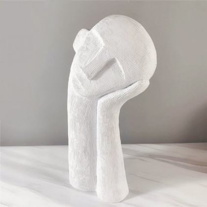 HMR - Modern Abstract White Resin Person Ornament Sculpture Home People Figurine Decor Art