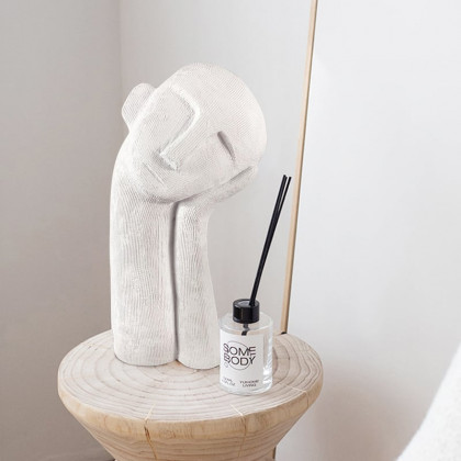HMR - Modern Abstract White Resin Person Ornament Sculpture Home People Figurine Decor Art
