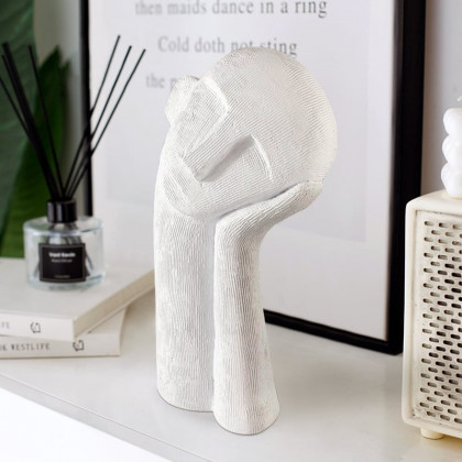 HMR - Modern Abstract White Resin Person Ornament Sculpture Home People Figurine Decor Art