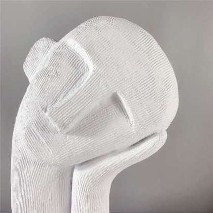 HMR - Modern Abstract White Resin Person Ornament Sculpture Home People Figurine Decor Art