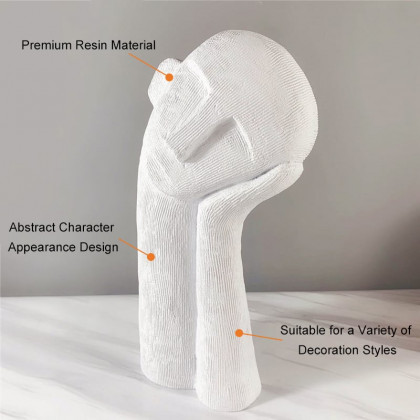 HMR - Modern Abstract White Resin Person Ornament Sculpture Home People Figurine Decor Art