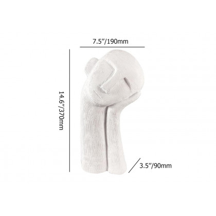 HMR - Modern Abstract White Resin Person Ornament Sculpture Home People Figurine Decor Art
