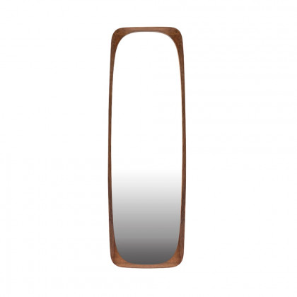 HMR - Mid-Century Rectangle Full Length Floor Mirror Wood Frame 69"x 20" Leaning Mirror Walnut