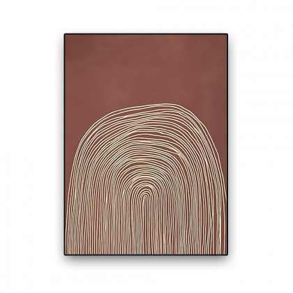 HMR - Modern Wall Decor for Living Room Bedroom Abstract Geometric Print Art in Red & Gold
