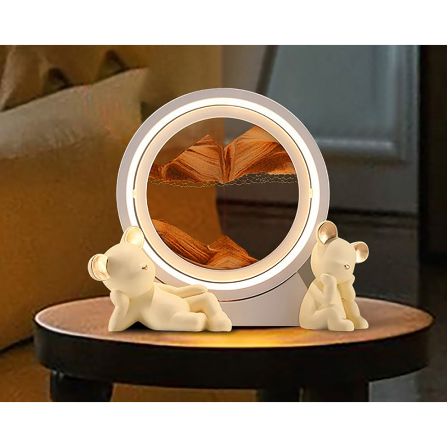 HMR - LED Sand Art Lamp Abstract Sand Timer Rotating Sandscape Decor Ornament Living Room