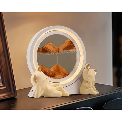 HMR - LED Sand Art Lamp Abstract Sand Timer Rotating Sandscape Decor Ornament Living Room