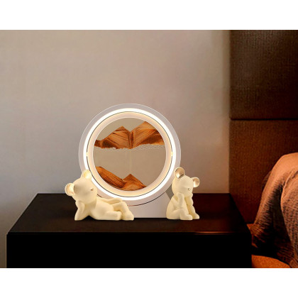 HMR - LED Sand Art Lamp Abstract Sand Timer Rotating Sandscape Decor Ornament Living Room