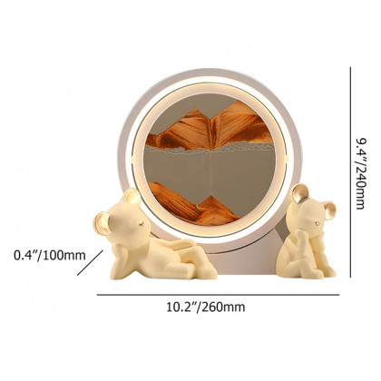 HMR - LED Sand Art Lamp Abstract Sand Timer Rotating Sandscape Decor Ornament Living Room