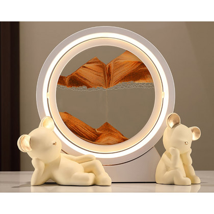 HMR - LED Sand Art Lamp Abstract Sand Timer Rotating Sandscape Decor Ornament Living Room