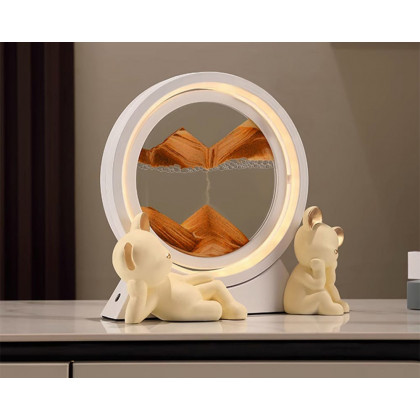 HMR - LED Sand Art Lamp Abstract Sand Timer Rotating Sandscape Decor Ornament Living Room